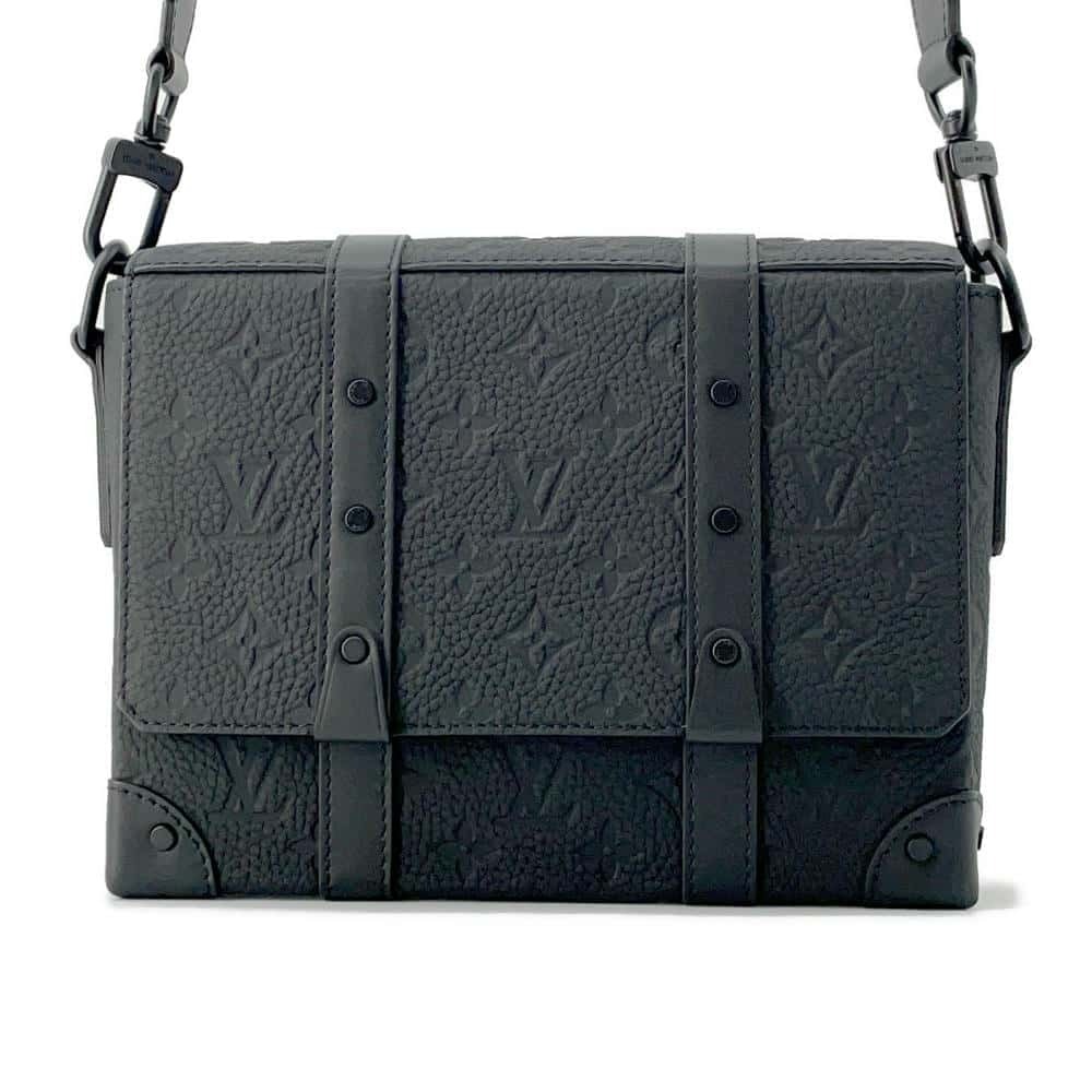 Louis Vuitton Shoulder Bag Monogram Taurillon Trunk Messenger Black